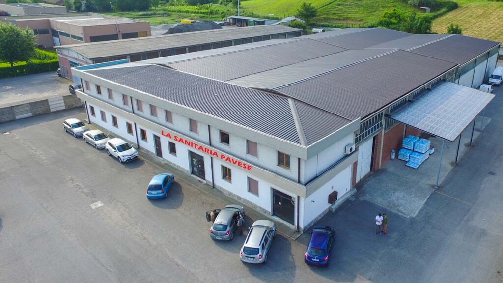 la sanitaria pavese stradella delo showroom foto aerea