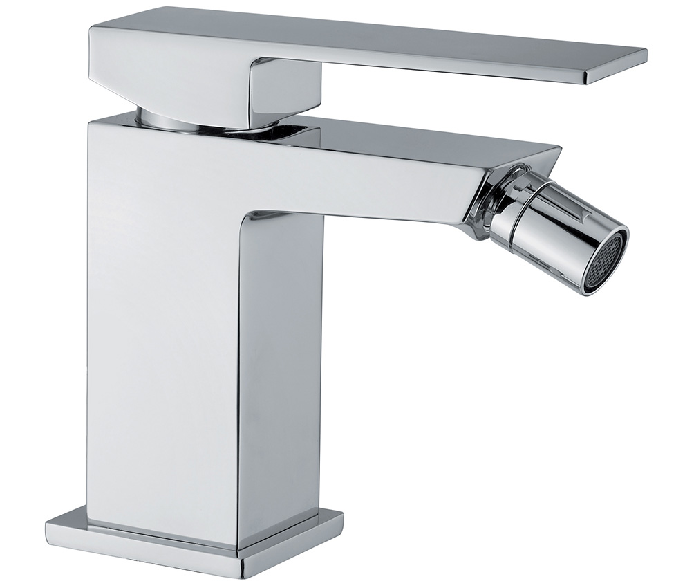 Miscelatore lavandino bagno serie minimal in ottone bianco opaco