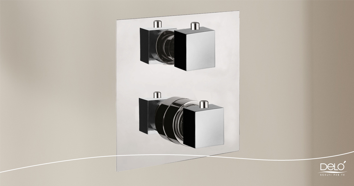 Miscelatore Doccia Incasso 3 Vie In Ottone Nero – Valvola Termostatica 3 Uscite, Bilanciamento Pressione, Montaggio A Parete, Box Incorporato