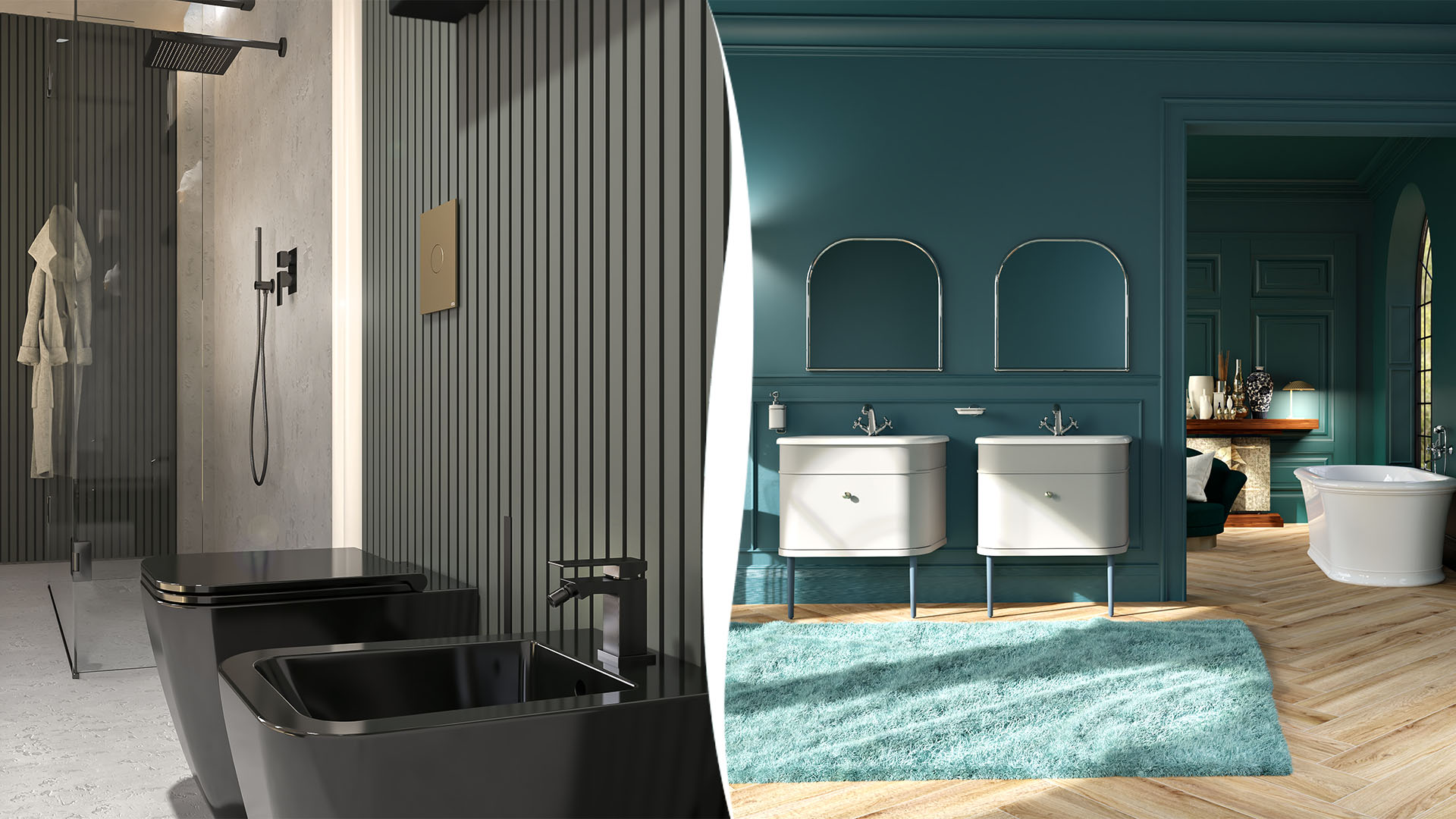 gli stili in bagno moderno o retro - blogheader