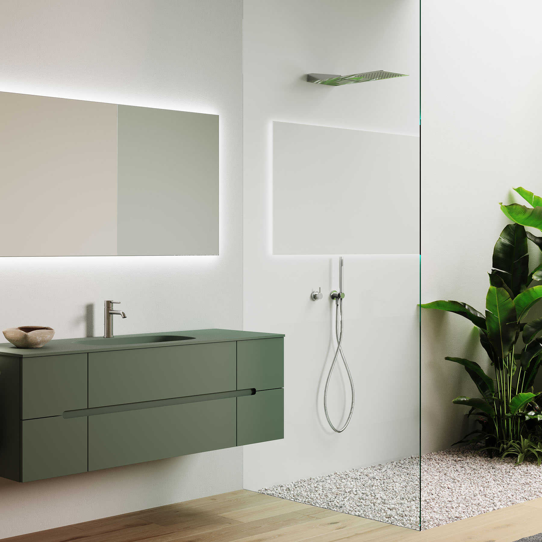 Soffione a muro Quadro con cascata | Delò - Scelti per Te