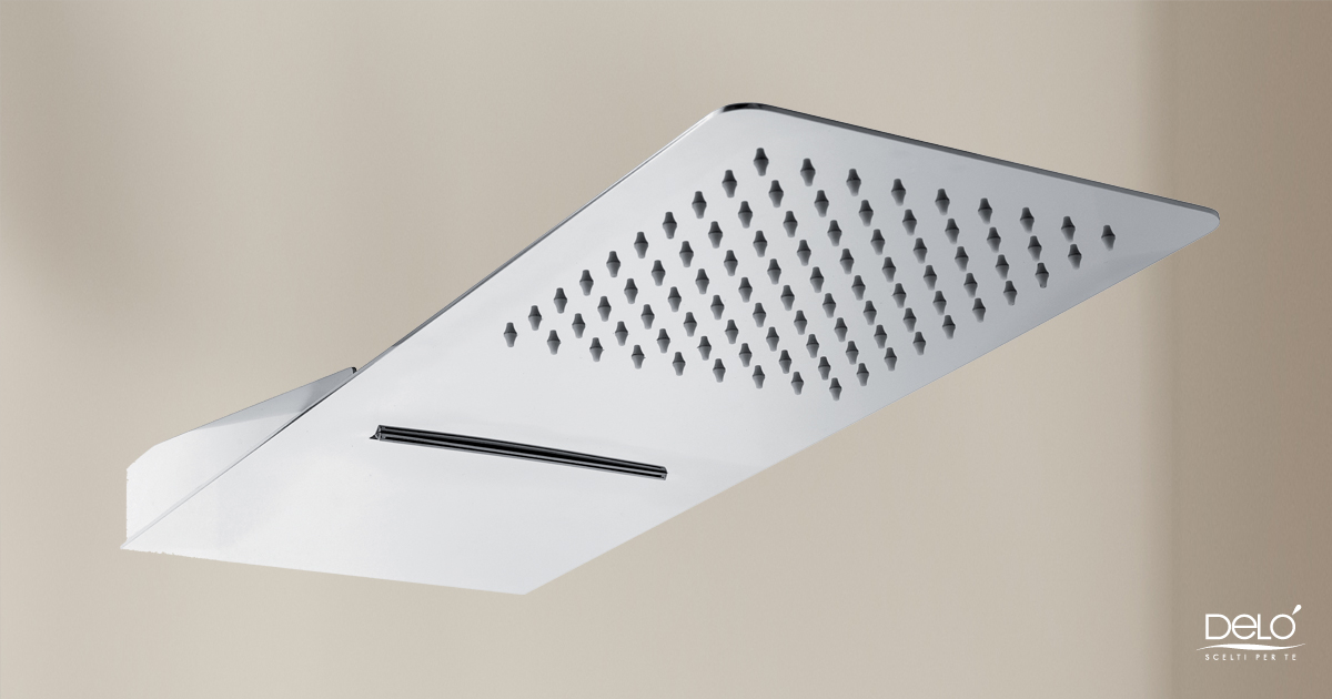 Soffione a muro Quadro con cascata | Delò - Scelti per Te