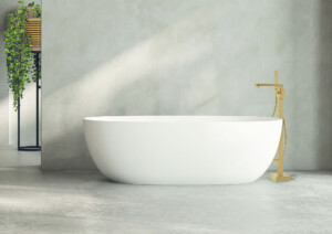 Delo DADO nero miscelatore a pavimento per vasca da bagno oro scuro 3001026OS - foto amb 04