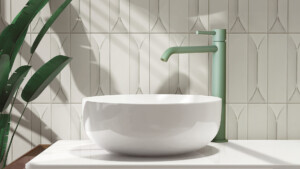 Delo miscelatore da lavabo Tonda slim alto - aqua marina - 3022811AM