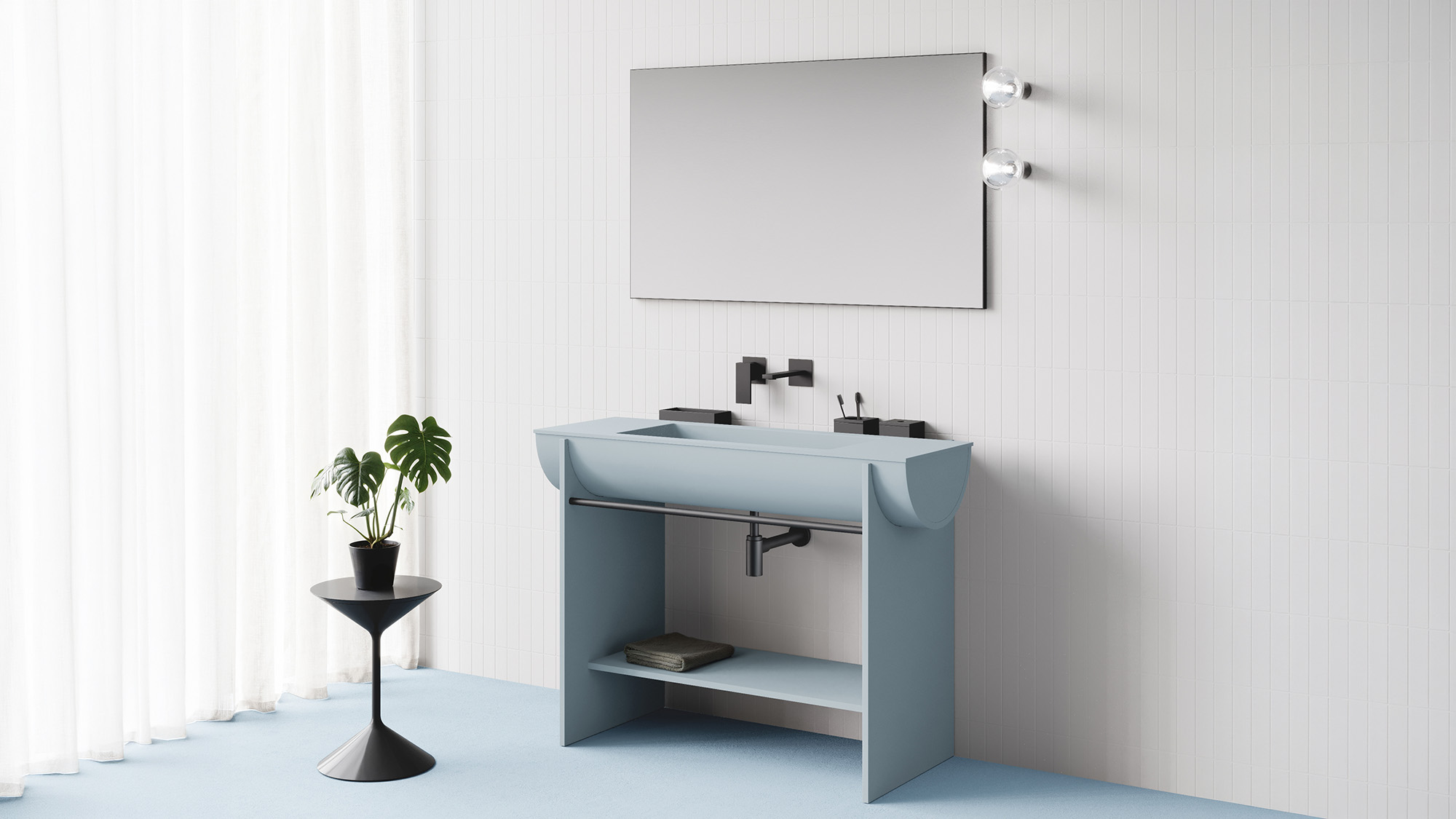 Delo - bagno acquamarina e nero opaco