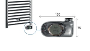 Delo cloe cromato termoarredo elettrico TERMOSTATO