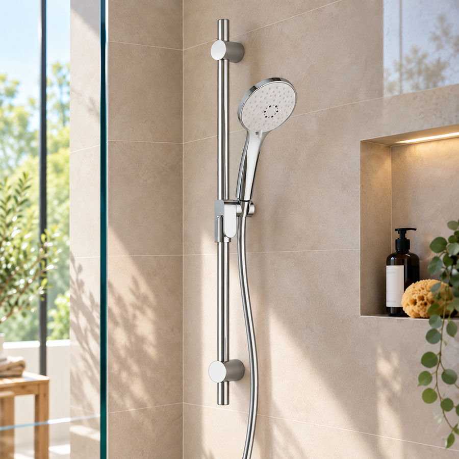 doccia piu sicura - saliscendi inox con funzione maniglione - delò 4104010